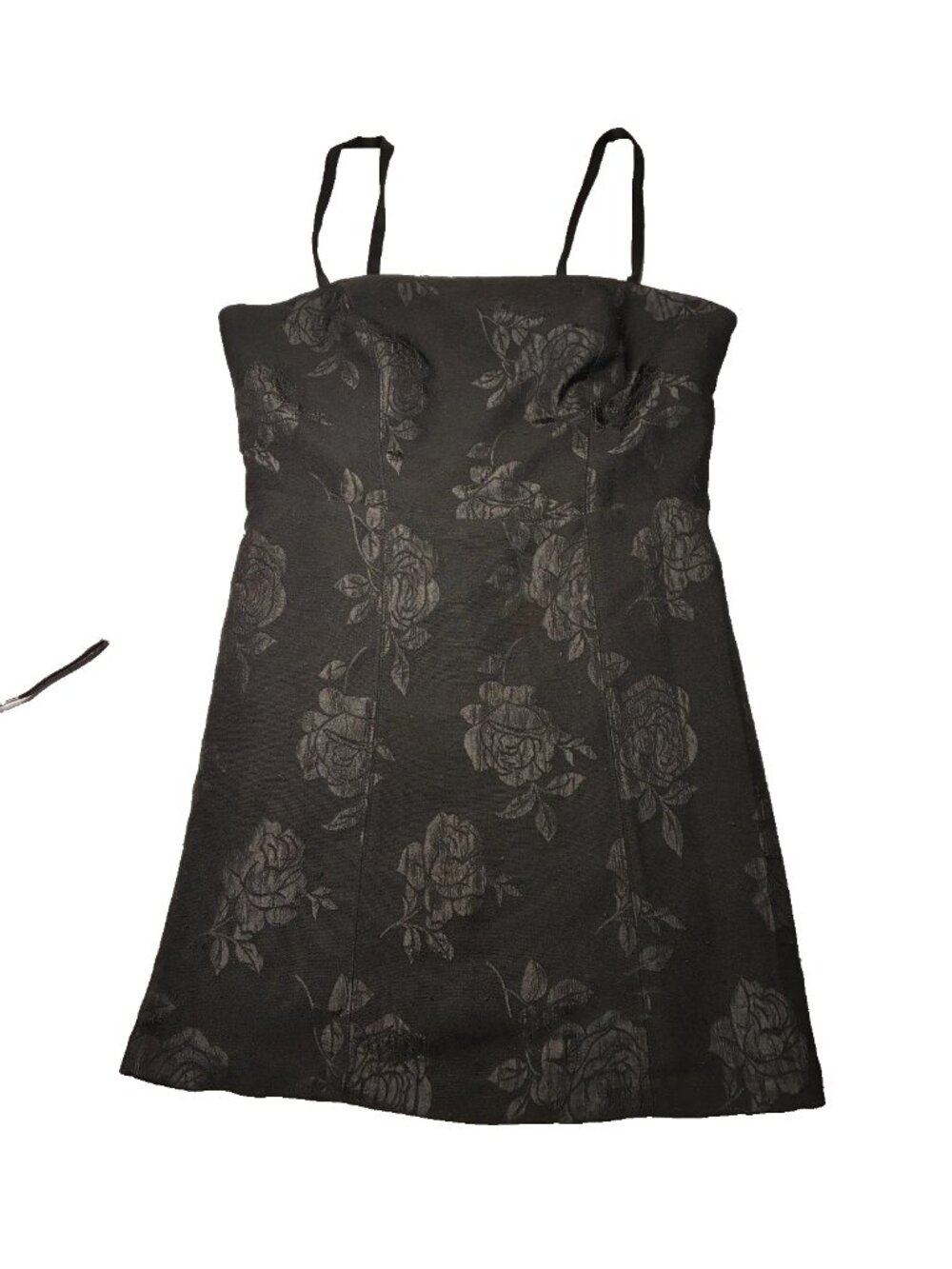 Urban Outfitters Black Rose Dress L Spaghetti Strap Mini Dress Whimsigoth Goth